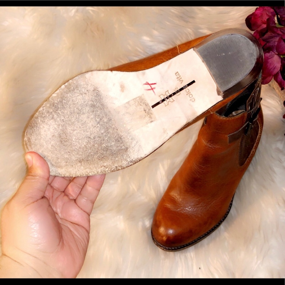 DOLCE VITA Cognac Leather Ankle Bootie - Picture 7 of 8